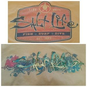 SET OF 2 SALT LIFE TSHIRTS PASTEL ORANGE PURPLE